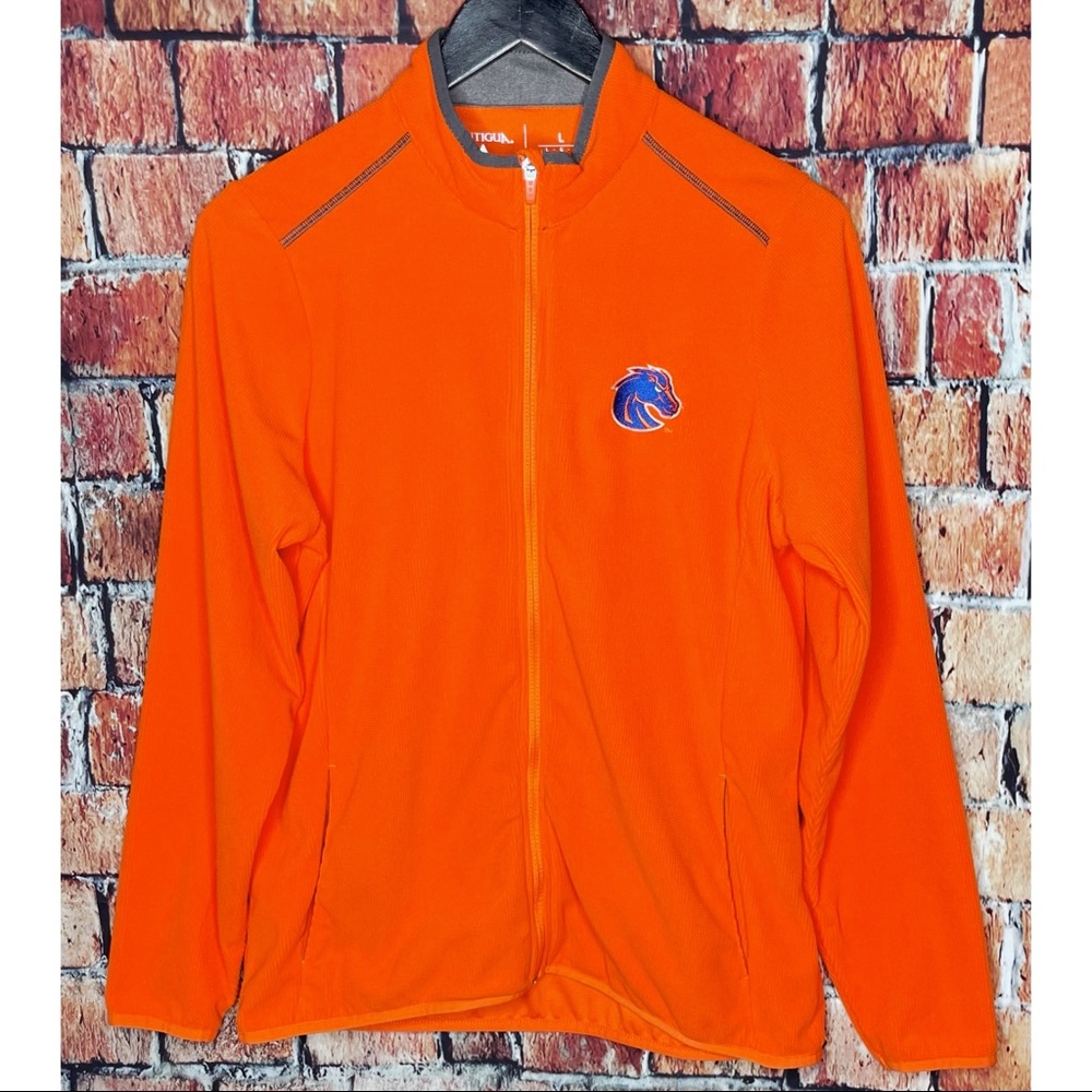 Boise State University Broncos Men’s Full Zip Orange Large Soft Jacket Logo